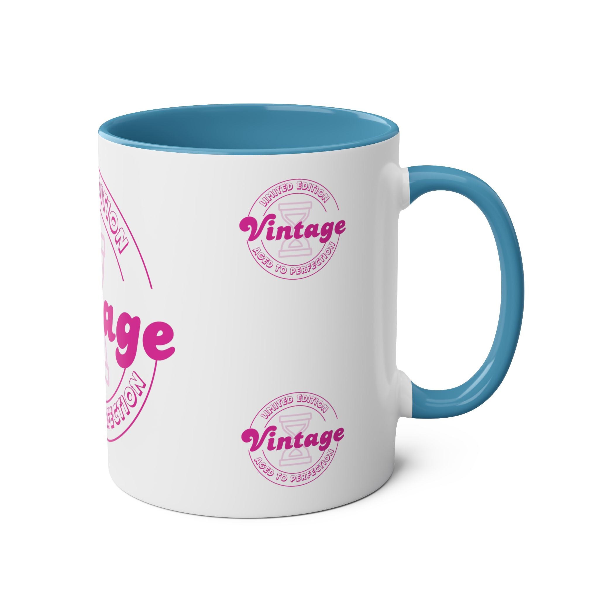 Vintage Two-Tone Coffee Mug, Unique Limited Edition Cup for Coffee Lovers, Gifts for Birthdays, Mother's Day, and Retro Collectors