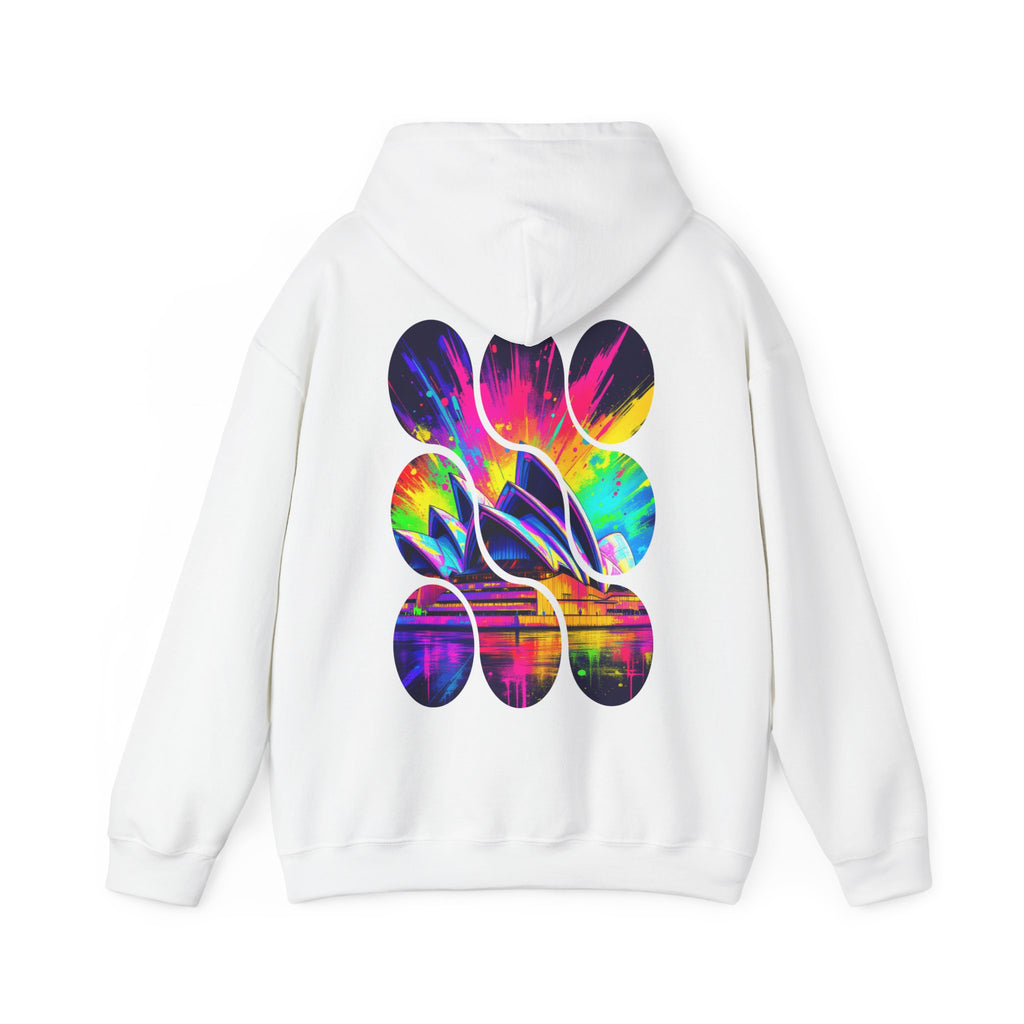 Colorful City View Abstract Hoodie with Eye-Catching Design, Perfect for Casual Wear, Art Lovers, Gift for Friends, Cozy Layering