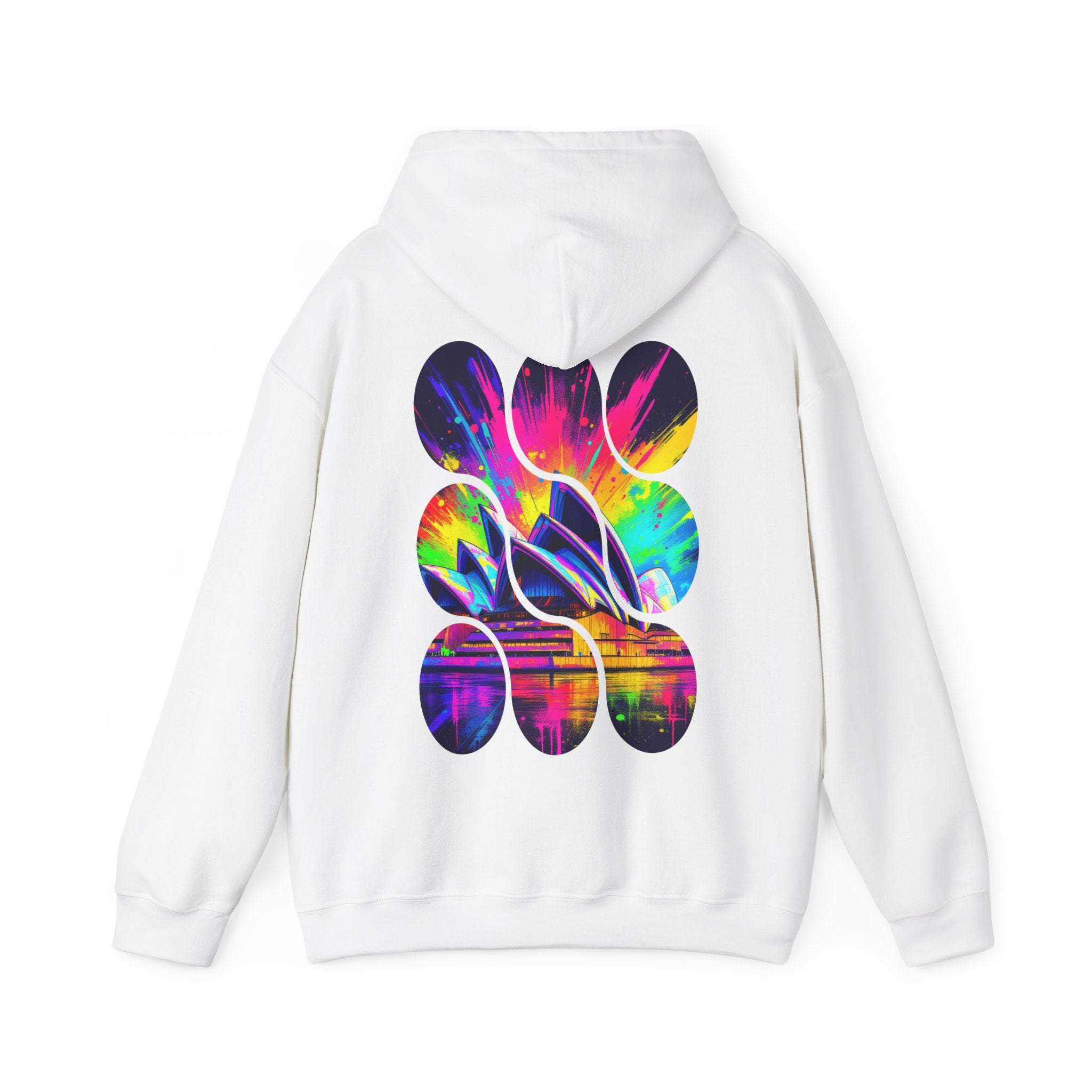 Colorful City View Abstract Hoodie with Eye-Catching Design, Perfect for Casual Wear, Art Lovers, Gift for Friends, Cozy Layering