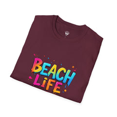 Beach Life Unisex Softstyle T-Shirt, Summer Vibes, Casual Wear, Beach Vacation, Gift for Beach Lovers