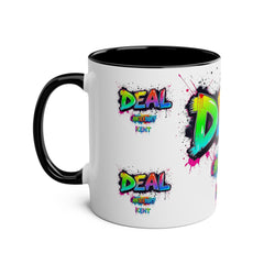 Colorful Graffiti Coffee Mug - 11oz Two-Tone "DEAL Canterbury"