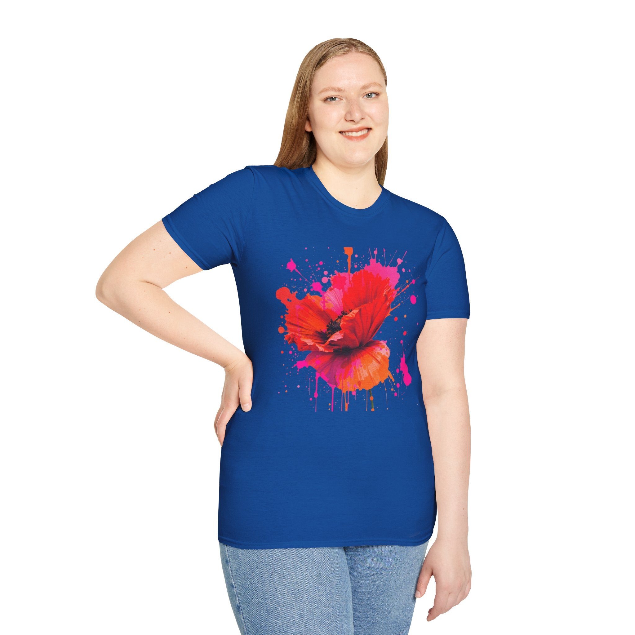 Vibrant Poppy Unisex T-Shirt, Colorful Art Tee, Summer Fashion, Gift for Nature Lovers, Casual Wear, Statement Piece
