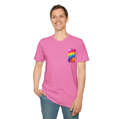 Vibrant Rainbow Softstyle T-Shirt, Unisex Pride Tee, LGBTQ+ Apparel, Colorful Casual Wear, Summer Festival Shirt