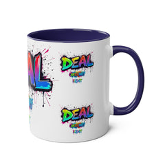 Colorful Graffiti Coffee Mug - 11oz Two-Tone "DEAL Canterbury"
