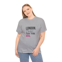 City Life Unisex Tee: London, Paris, New York Deal - Travel Shirt, Fashion Apparel, Gift for Travelers, Urban Outfit, Streetwear