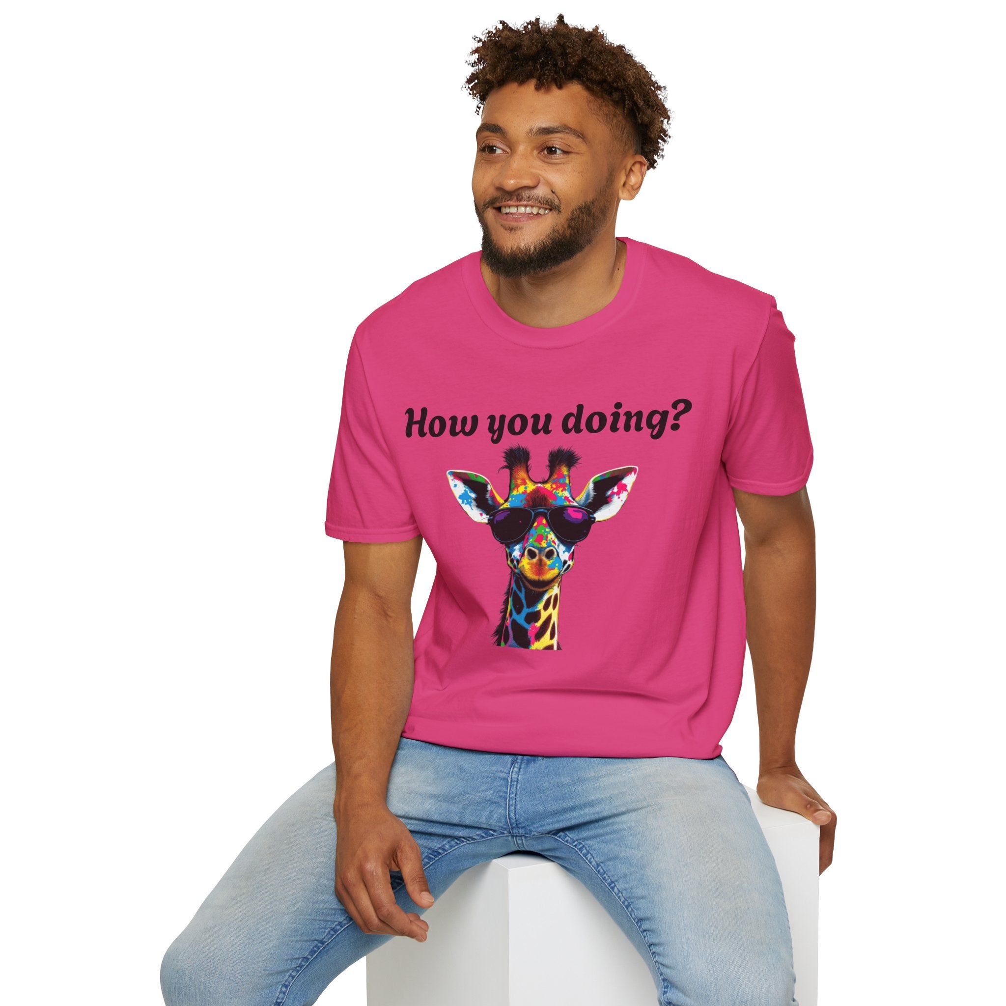 Colorful Giraffe T-Shirt: Fun Animal Tee, Gift for Animal Lovers, Quirky Statement Shirt, Cute Graphic Tee, Unique Birthday Present