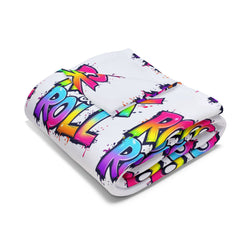 Rock & Roll Arctic Fleece Blanket, Cozy Throw, Music Lover Gift, Vibrant Decor, Concert Merchandise, Unique Home Accessory