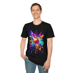 Colorful Atom Graphic T-Shirt, Unisex Casual Tee, Astronaut Art, Space Lover Gift, Festival Wear, Cosmic Vibes