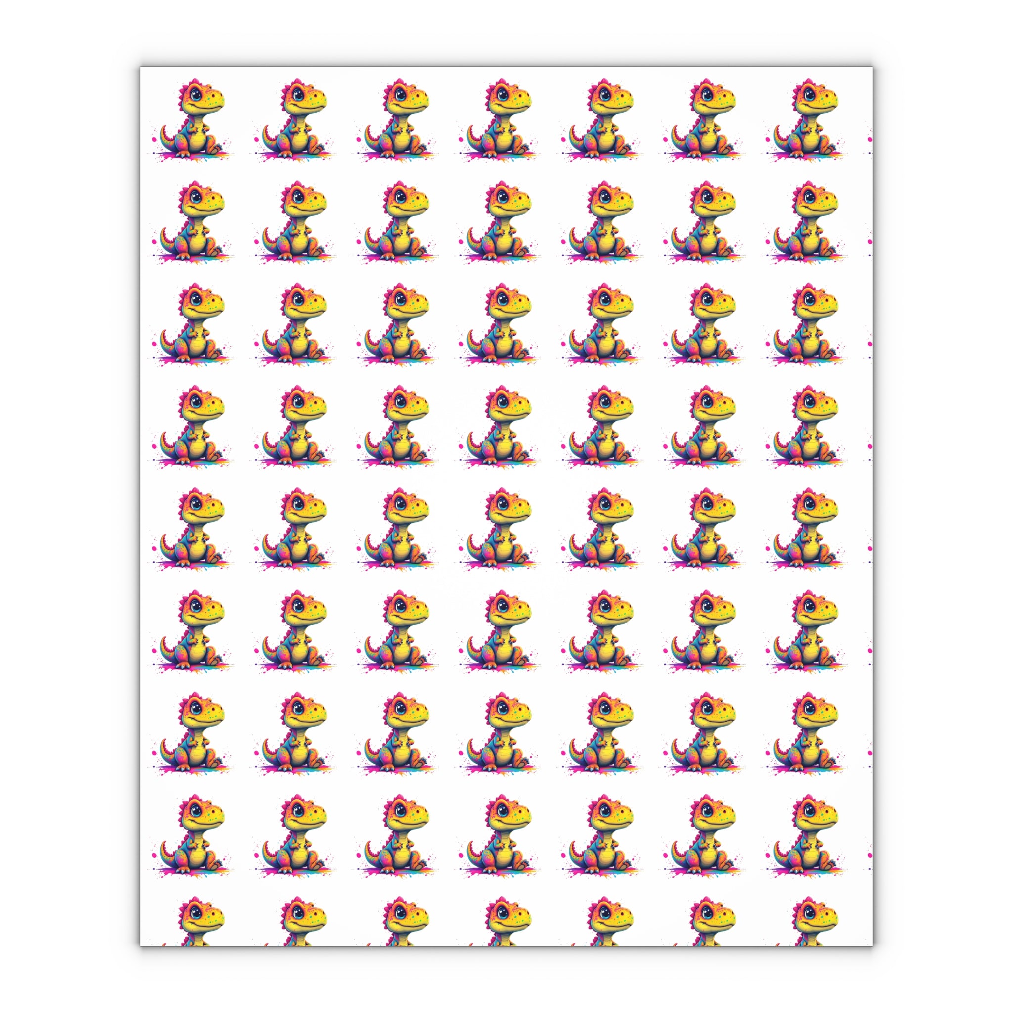 Colorful Dinosaur Gift Wrapping Paper Sheets - Perfect for Kids' Parties and Celebrations