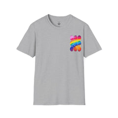Vibrant Rainbow Softstyle T-Shirt, Unisex Pride Tee, LGBTQ+ Apparel, Colorful Casual Wear, Summer Festival Shirt