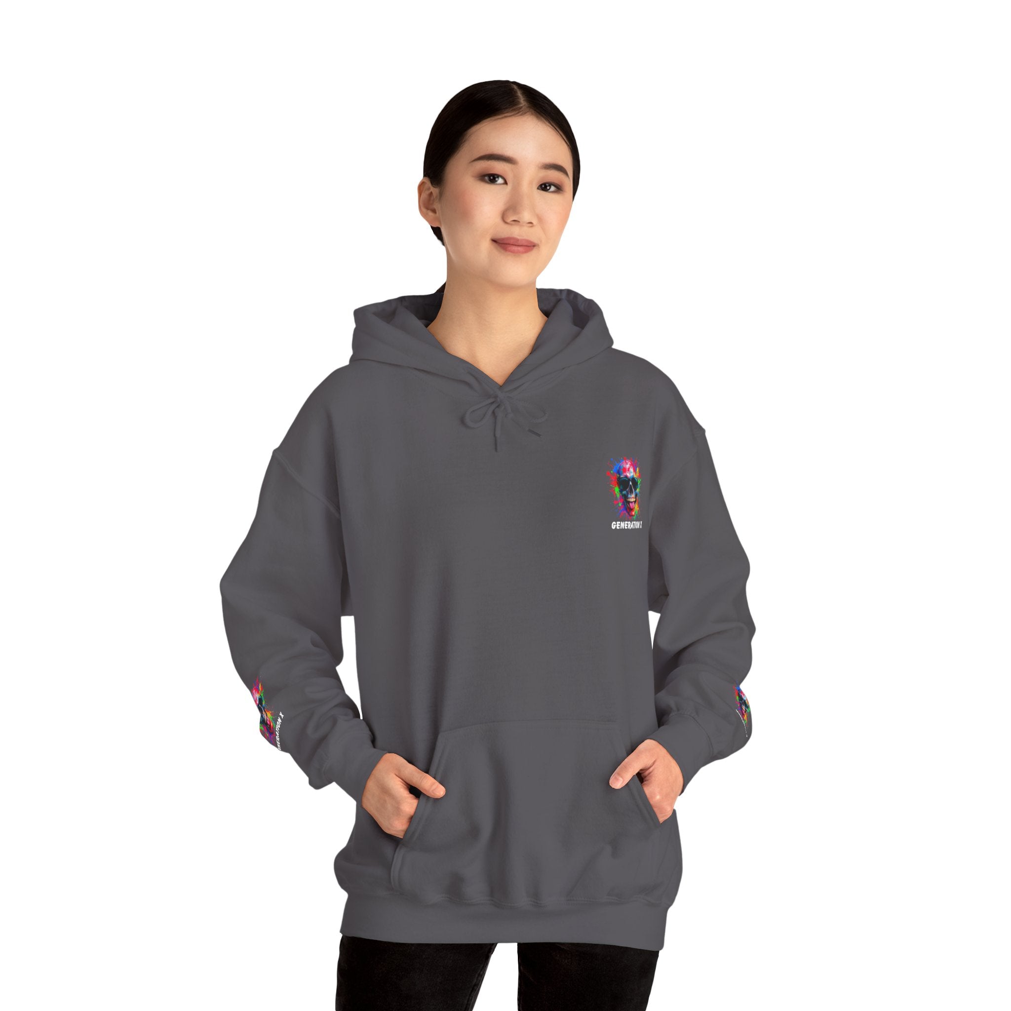 Colorful Retro Skull Hoodie, Unisex Heavy Blend Sweatshirt, Gift for Birthday, Casual Wear, Vintage Style