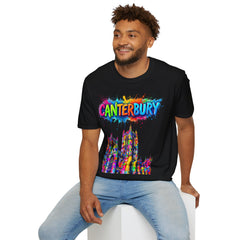 Canterbury Colorful T-Shirt | Vibrant Graphic Tee, Unisex Fashion, Travel Souvenir, Art Lovers Gift, Summer Wardrobe Essential