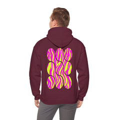 Vibrant Heart Print Hoodie - Funky Sweatshirt for Cozy Days, Perfect for Gifts, Casual Wear, Festivals, and Everyday Comfort