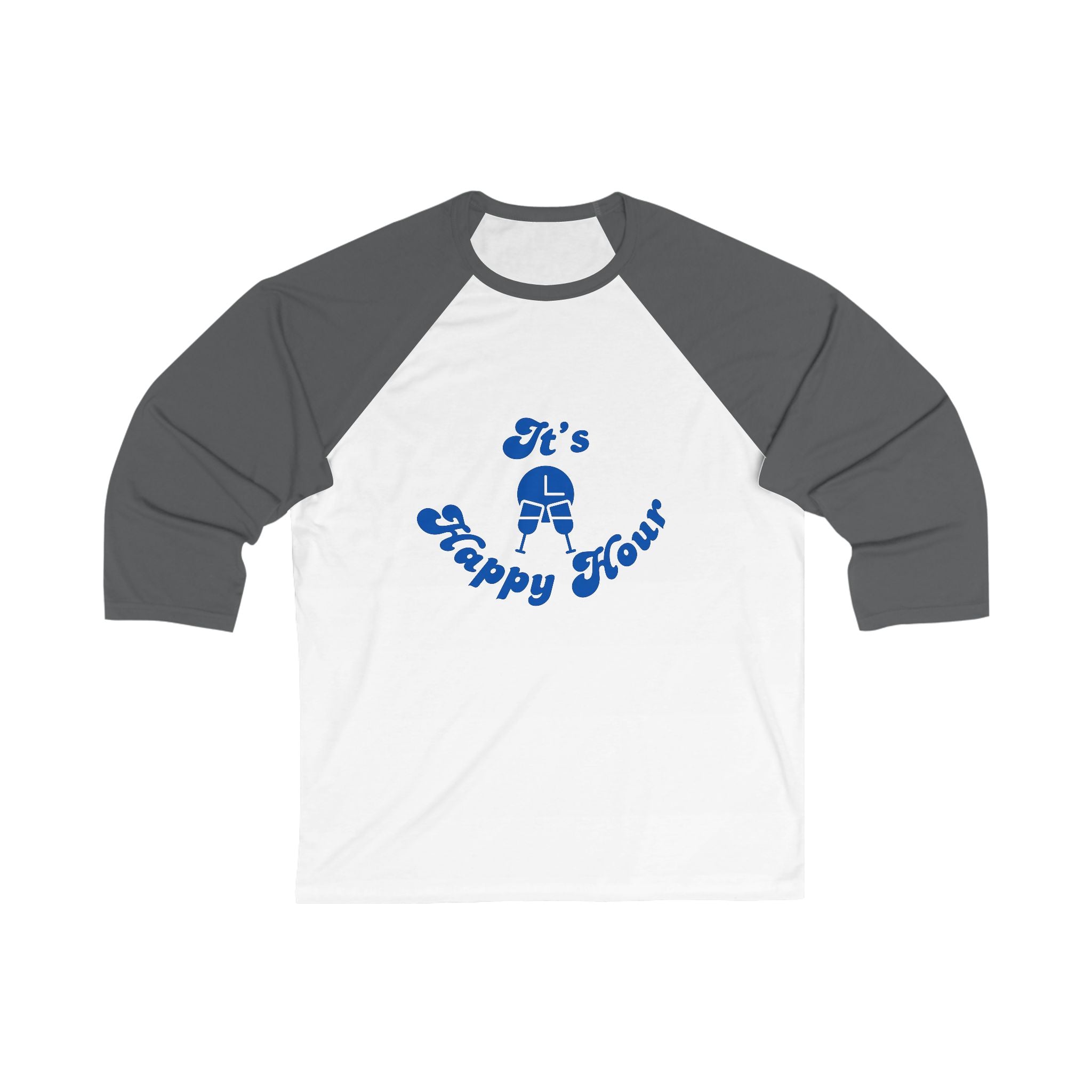 Unisex Baseball Tee - "It's Happy Hour" | Casual Wear, Sports Tee, Gift for Friends, Party Shirt, Weekend Outfit