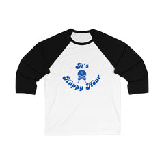 Unisex Baseball Tee - "It's Happy Hour" | Casual Wear, Sports Tee, Gift for Friends, Party Shirt, Weekend Outfit