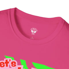 Let's Party Unisex Softstyle T-Shirt, Vibrant Summer Tee, Fun Graphic Shirt, Casual Wear, Birthday Gift, Festival Fashion