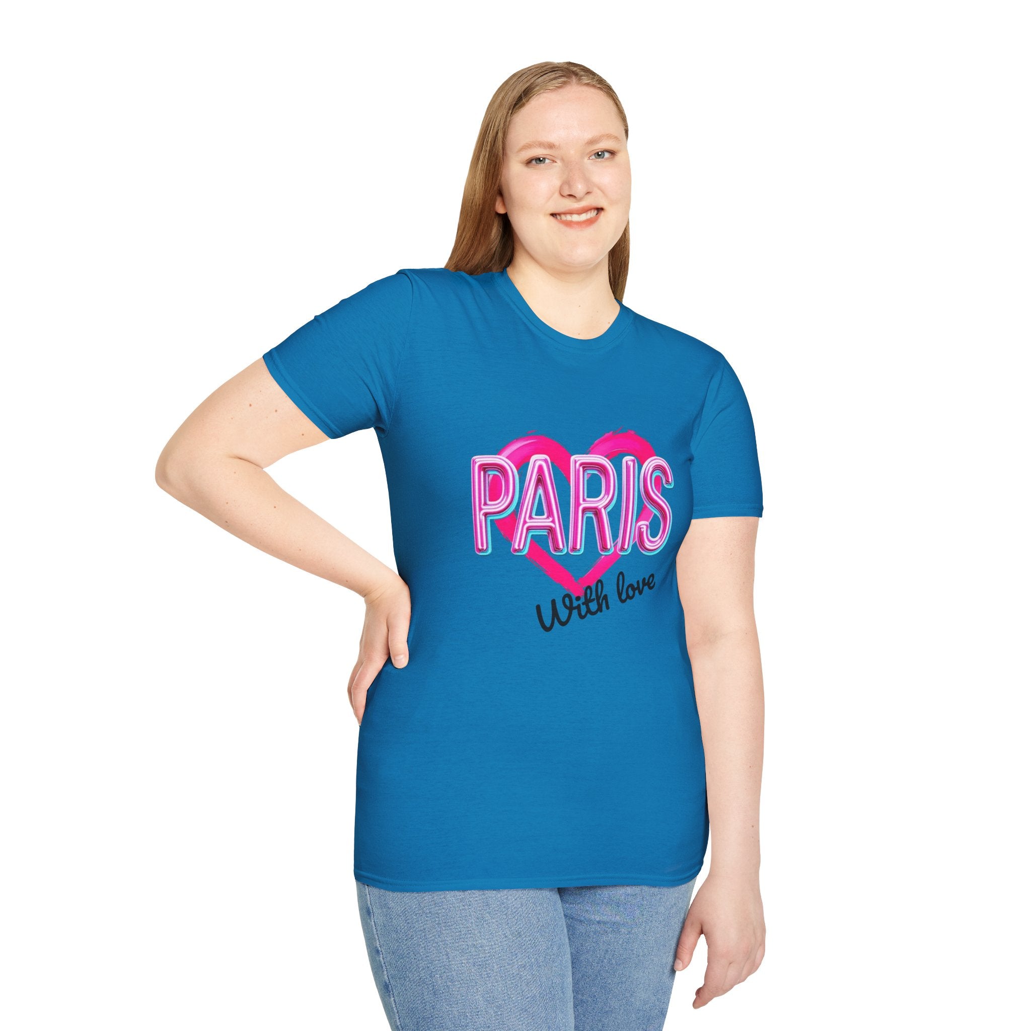 Paris with Love Unisex T-Shirt, Trendy Graphic Tee, Fashionable Gift, Casual Wear, Travel Souvenir, Unique Statement Shirt