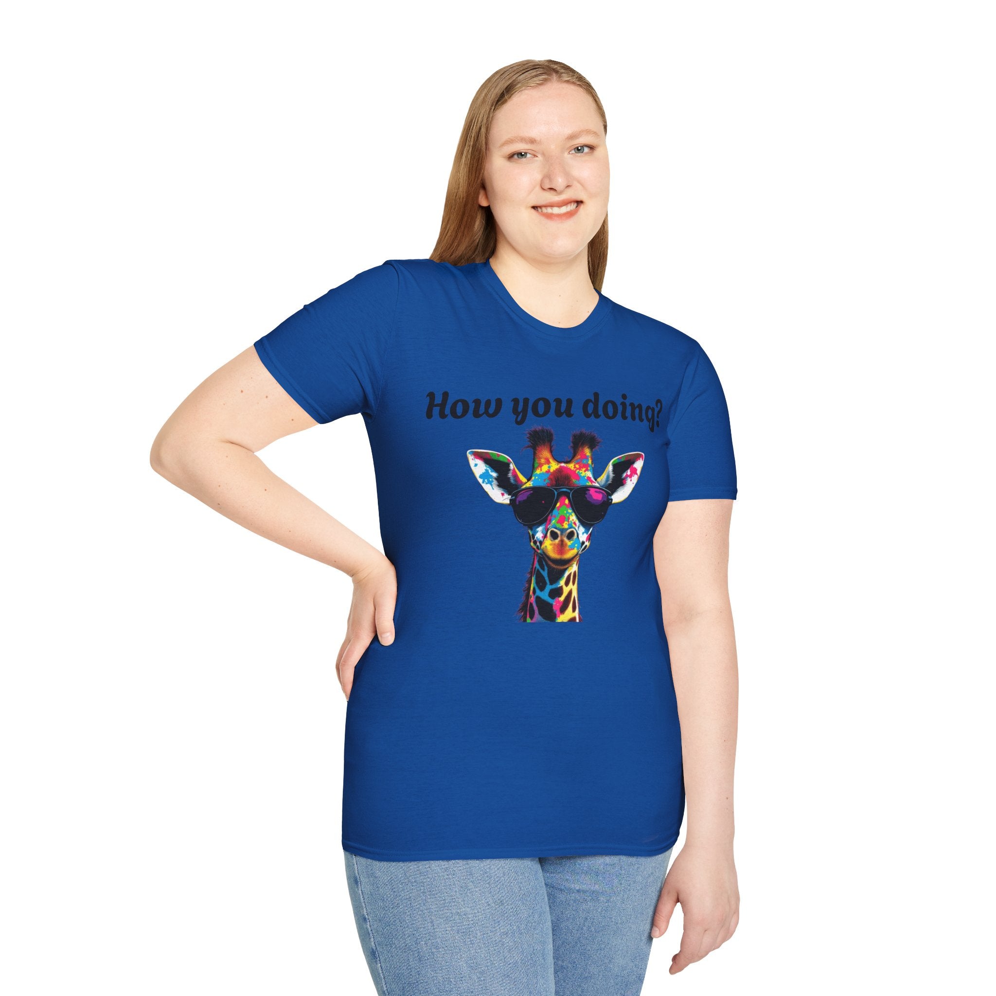 Colorful Giraffe T-Shirt: Fun Animal Tee, Gift for Animal Lovers, Quirky Statement Shirt, Cute Graphic Tee, Unique Birthday Present