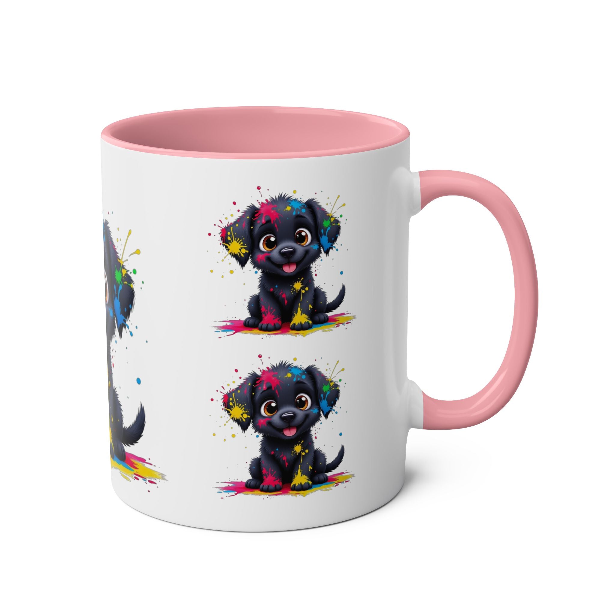 Colorful Puppy Two-Tone Coffee Mug | Cute Dog Lover Gift | Pet-Themed Kitchenware | Birthday Mug | Vibrant Print