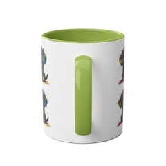 Colorful Puppy Two-Tone Coffee Mug | Cute Dog Lover Gift | Pet-Themed Kitchenware | Birthday Mug | Vibrant Print