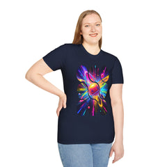 Colorful Atom Graphic T-Shirt, Unisex Casual Tee, Astronaut Art, Space Lover Gift, Festival Wear, Cosmic Vibes