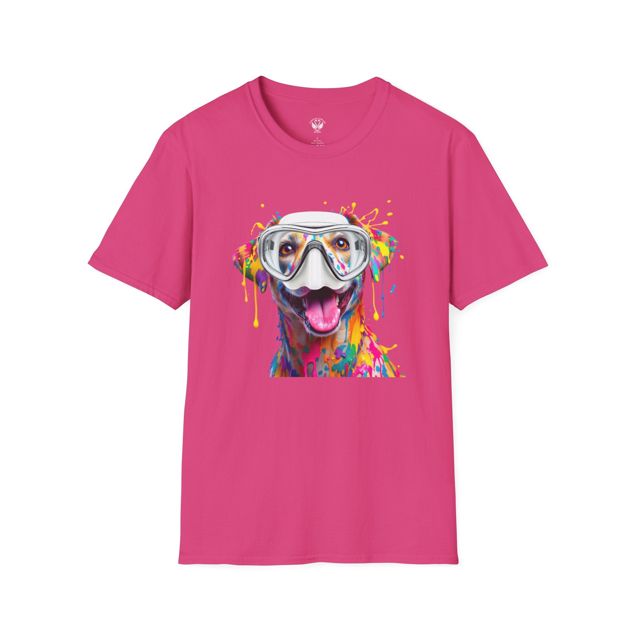 Vibrant Dog Art Unisex T-Shirt – Cute Pet Lover Gift, Animal Artwork Tee, Colorful Dog Graphic Top, Unique Gift for Dog Owners