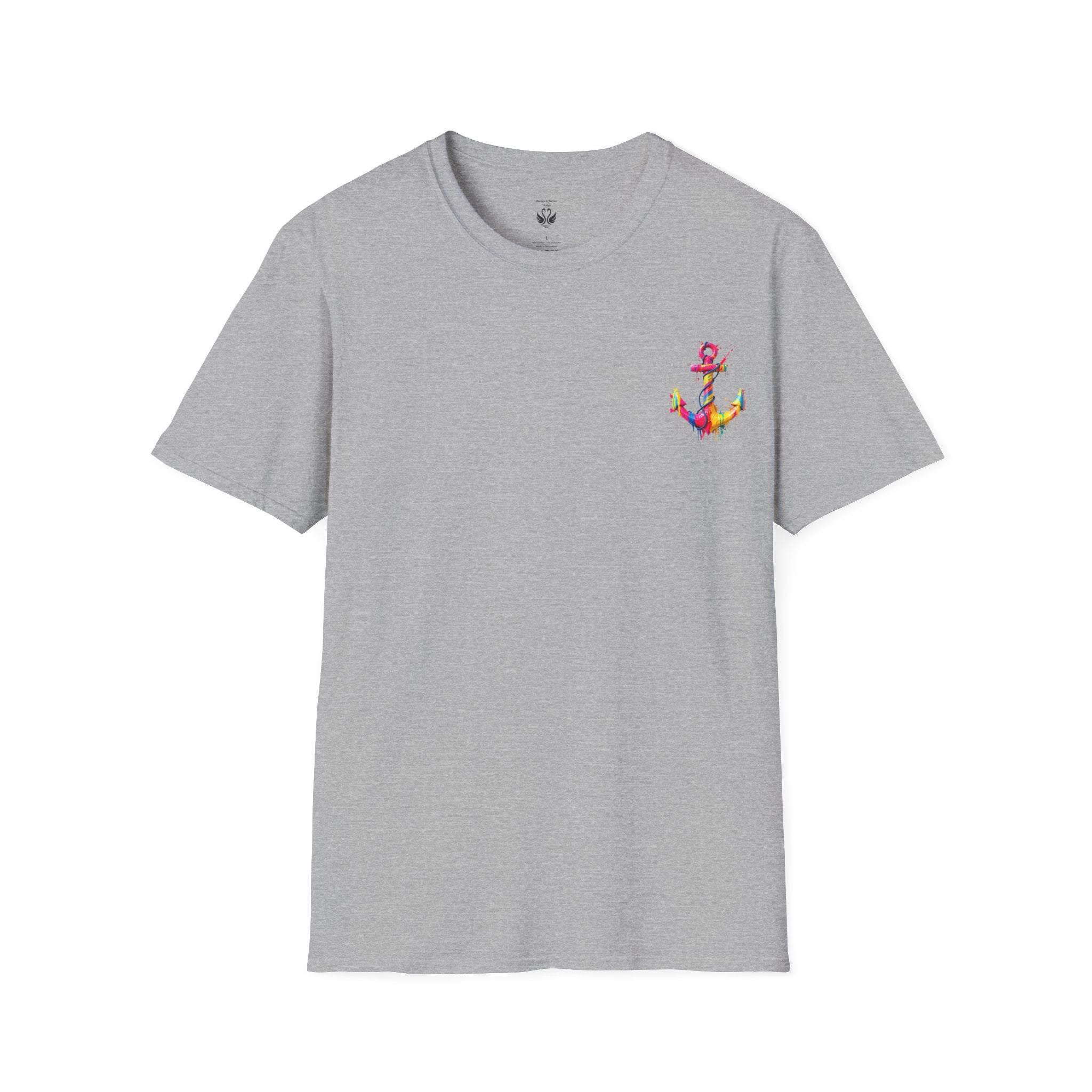 Colorful Anchor Design Unisex T-Shirt, Casual Tee, Nautical Gift, Beachwear, Summer Fashion, Gift for Sailors