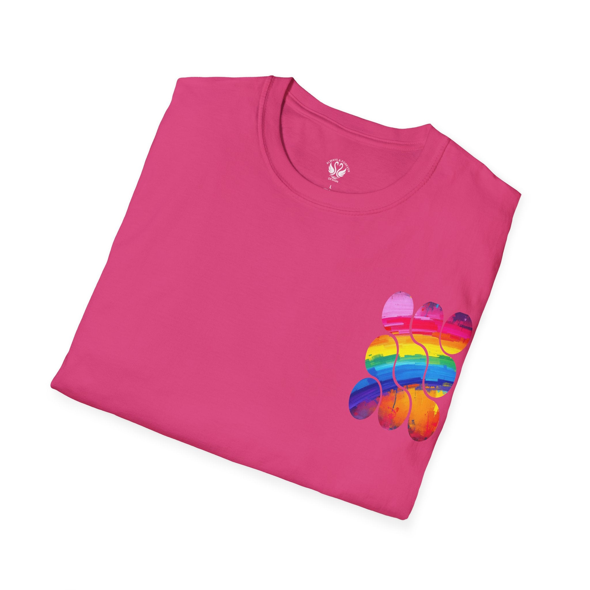 Vibrant Rainbow Softstyle T-Shirt, Unisex Pride Tee, LGBTQ+ Apparel, Colorful Casual Wear, Summer Festival Shirt