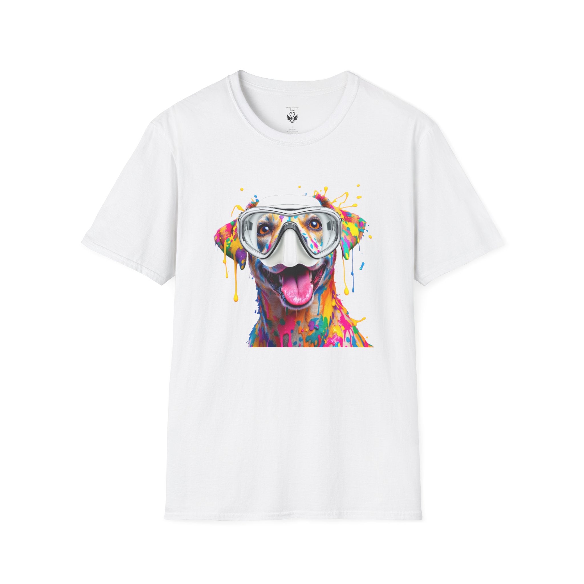 Vibrant Dog Art Unisex T-Shirt – Cute Pet Lover Gift, Animal Artwork Tee, Colorful Dog Graphic Top, Unique Gift for Dog Owners