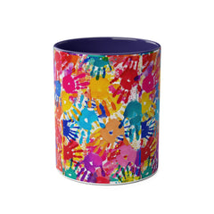 Vibrant Handprint Coffee Mug - 11oz Colorful Gift for Kids & Families