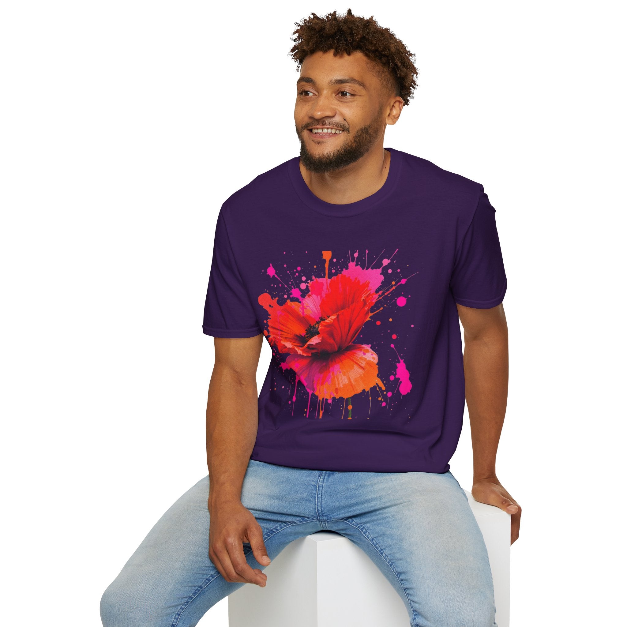 Vibrant Poppy Unisex T-Shirt, Colorful Art Tee, Summer Fashion, Gift for Nature Lovers, Casual Wear, Statement Piece