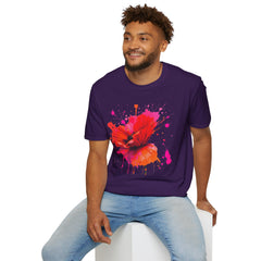 Vibrant Poppy Unisex T-Shirt, Colorful Art Tee, Summer Fashion, Gift for Nature Lovers, Casual Wear, Statement Piece