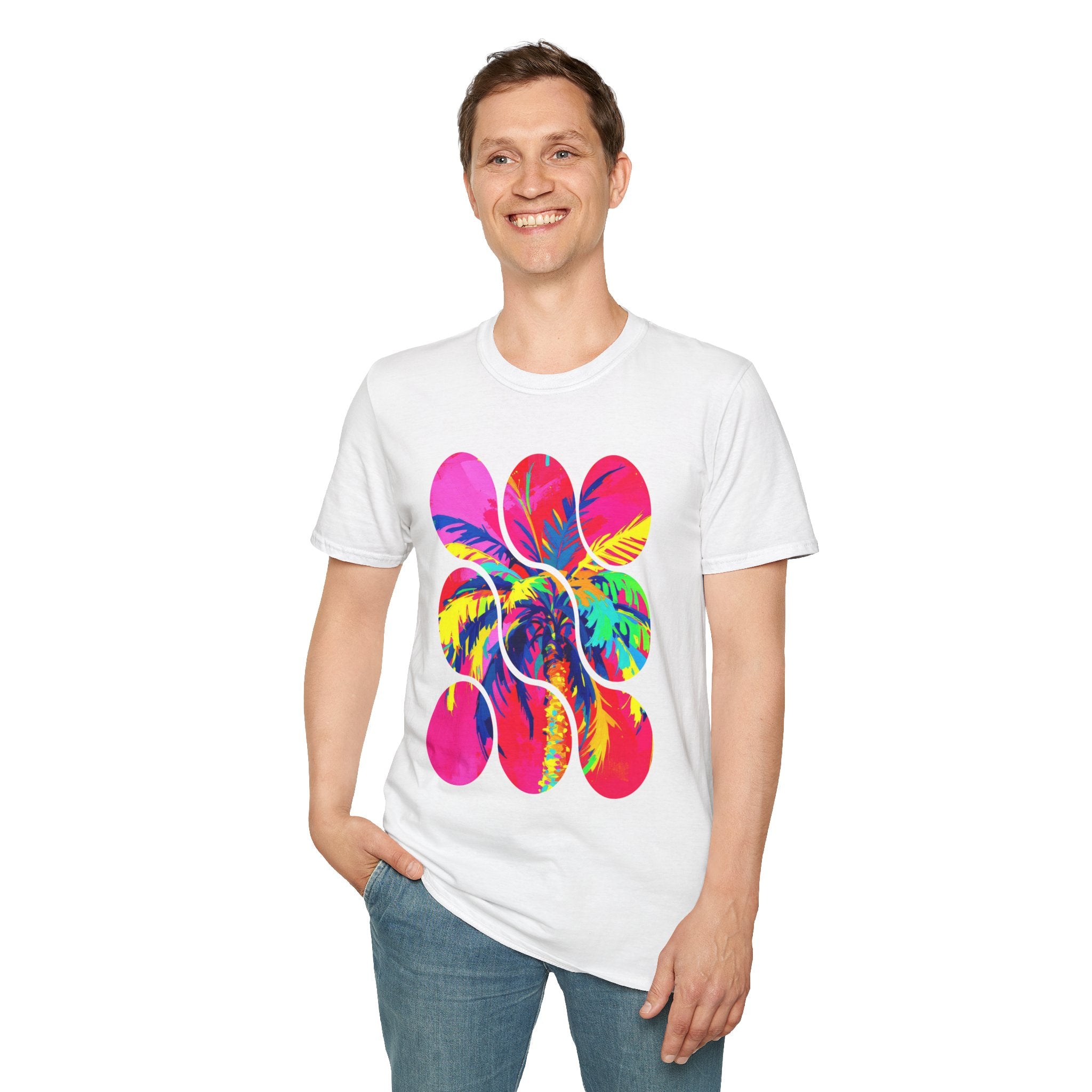 Vibrant Tropical T-Shirt, Beachwear, Summer Apparel, Casual Outfit, Gift for Friends, Festival Fashion