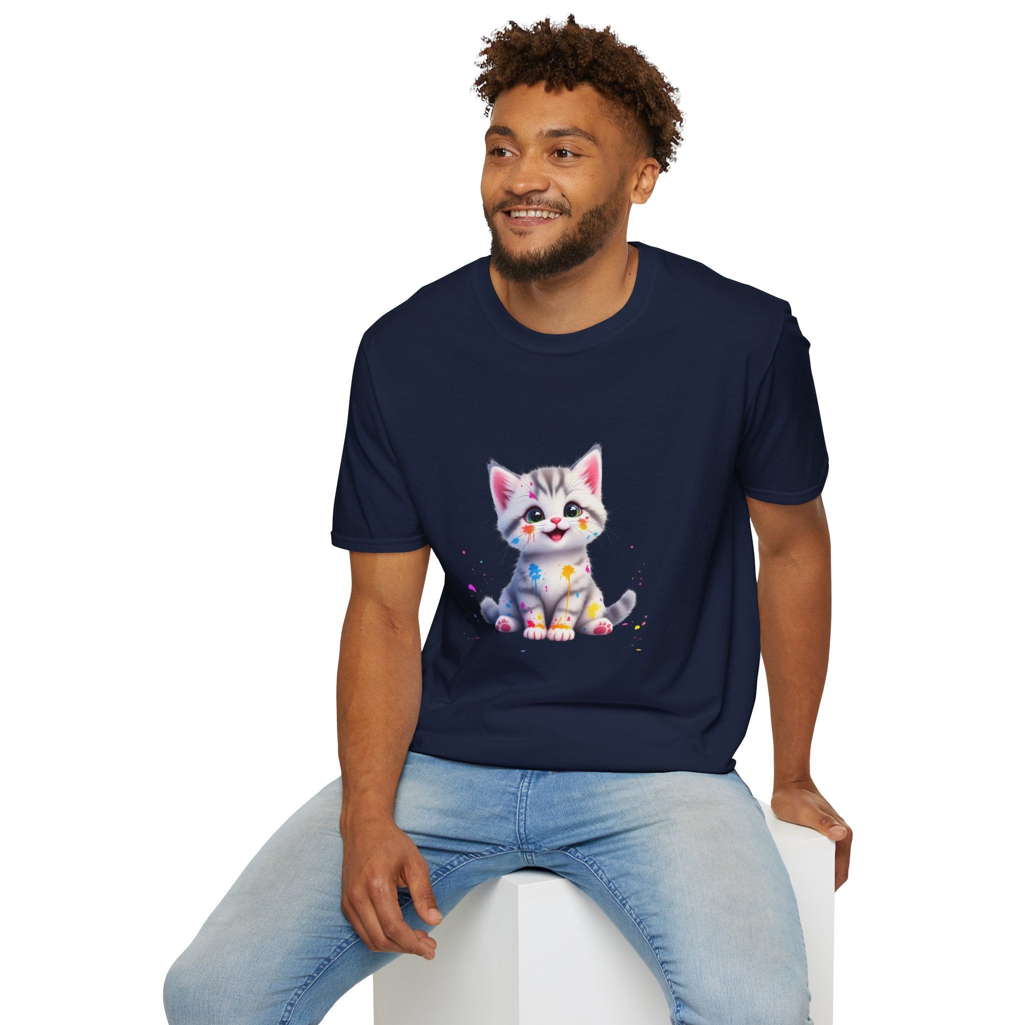 Cute Kitten Unisex Softstyle T-Shirt | Adorable Cat Tee for Animal Lovers, Gift for Birthdays, Pet Lovers, Fun Fashion, Everyday Wear
