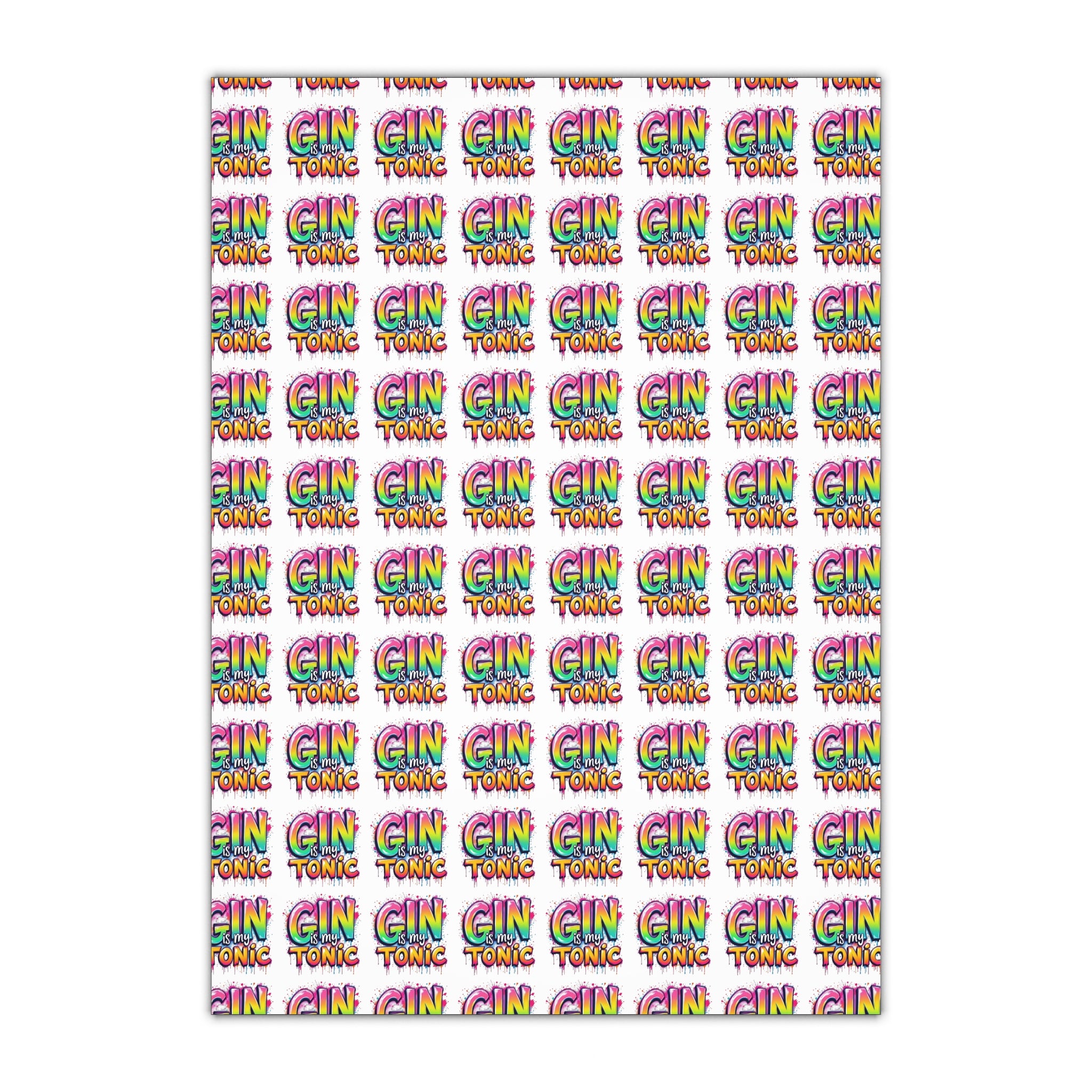 Fun Gin Themed Gift Wrapping Paper - Colorful 1pc Sheets for Celebrations