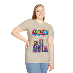 Canterbury Colorful T-Shirt | Vibrant Graphic Tee, Unisex Fashion, Travel Souvenir, Art Lovers Gift, Summer Wardrobe Essential