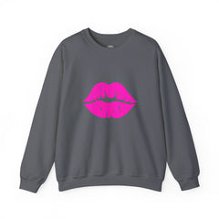 Kiss Mark Crewneck Sweatshirt - Cute Fashion for Her, Cozy Gift Idea, Valentine's Day, Overall Style, Relaxed Fit