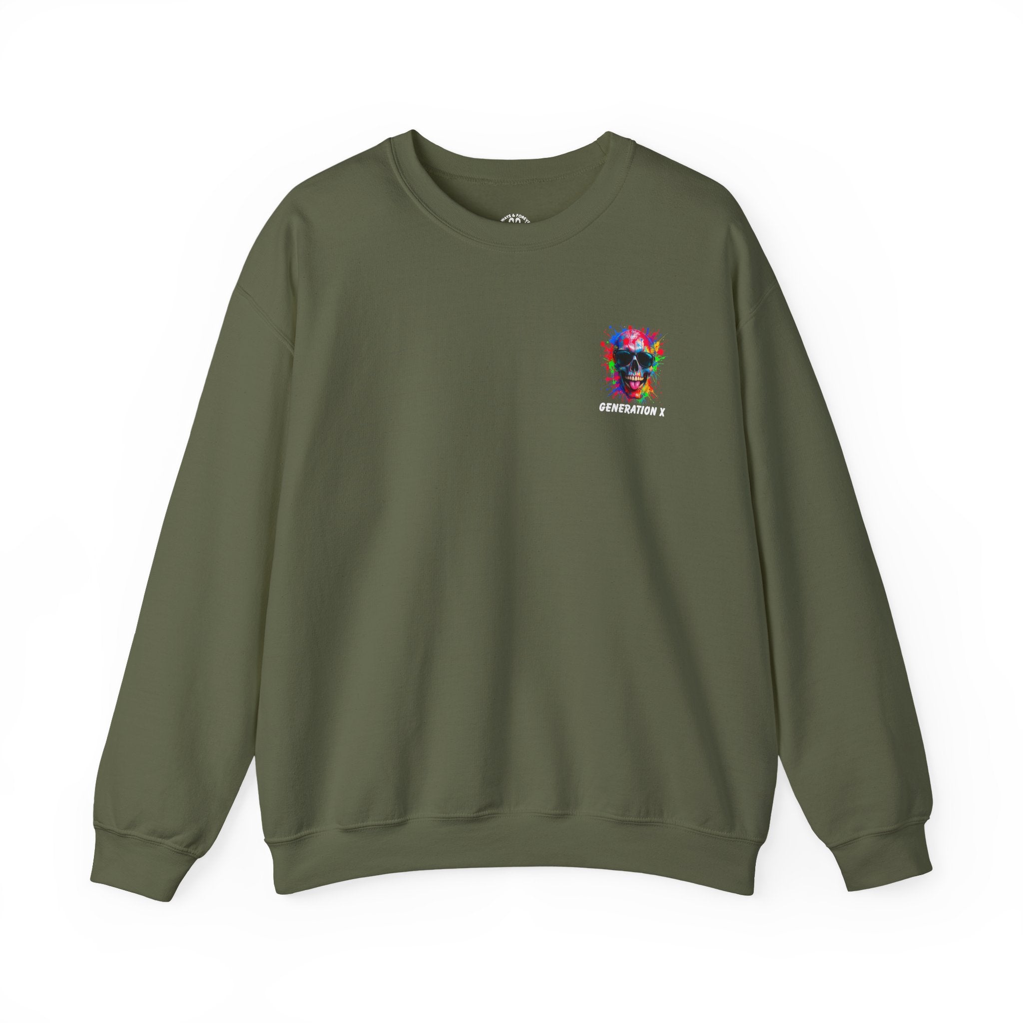 Vibrant Skull Sweatshirt - Unisex Crewneck, Colorful Graphic, Perfect for Casual Wear, Gifts for Friends, Halloween & Parties