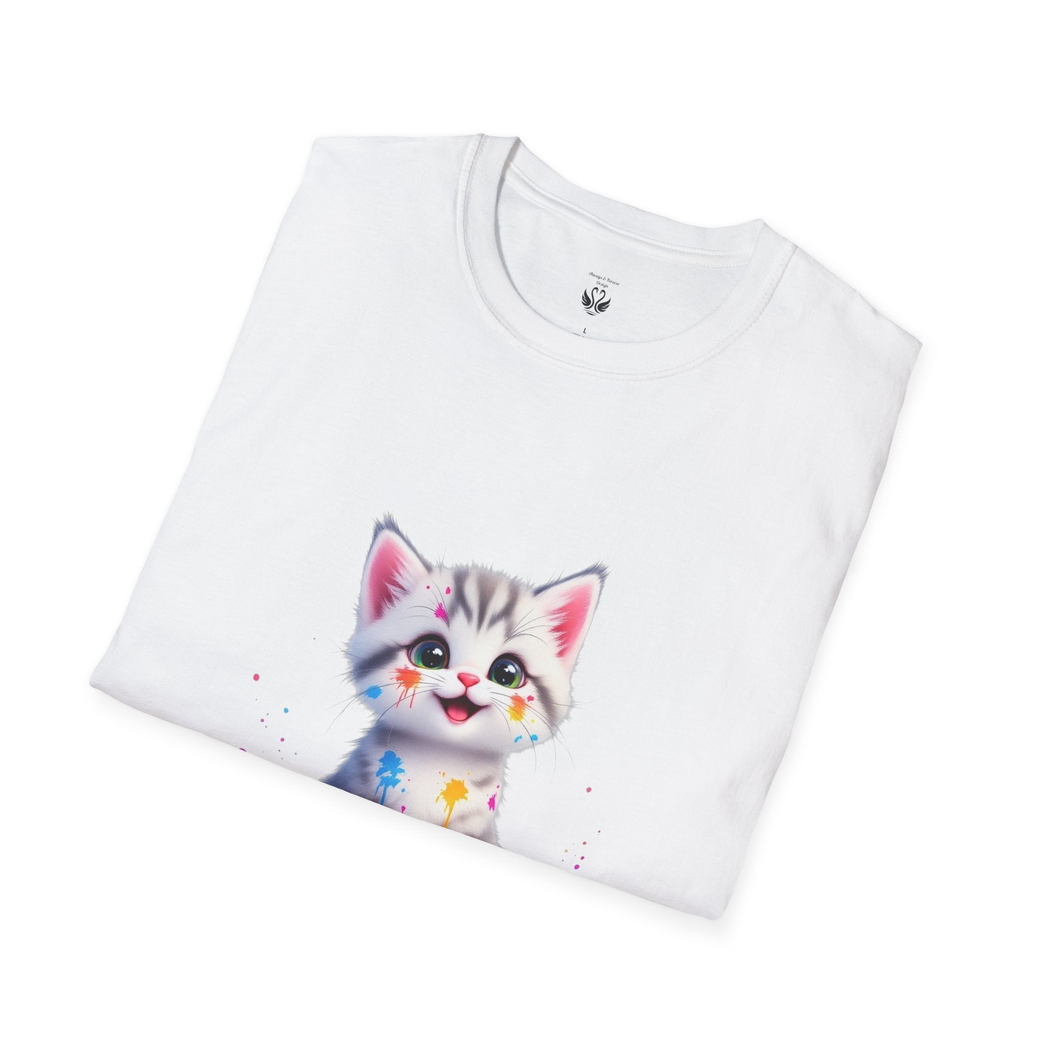 Cute Kitten Unisex Softstyle T-Shirt | Adorable Cat Tee for Animal Lovers, Gift for Birthdays, Pet Lovers, Fun Fashion, Everyday Wear