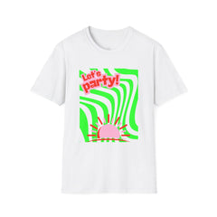 Let's Party Unisex Softstyle T-Shirt, Vibrant Summer Tee, Fun Graphic Shirt, Casual Wear, Birthday Gift, Festival Fashion