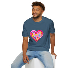 Heart Beat Unisex T-Shirt, Colorful Love Tee, Casual Graphic Tee, Gift for Friends, Valentine's Day Shirt