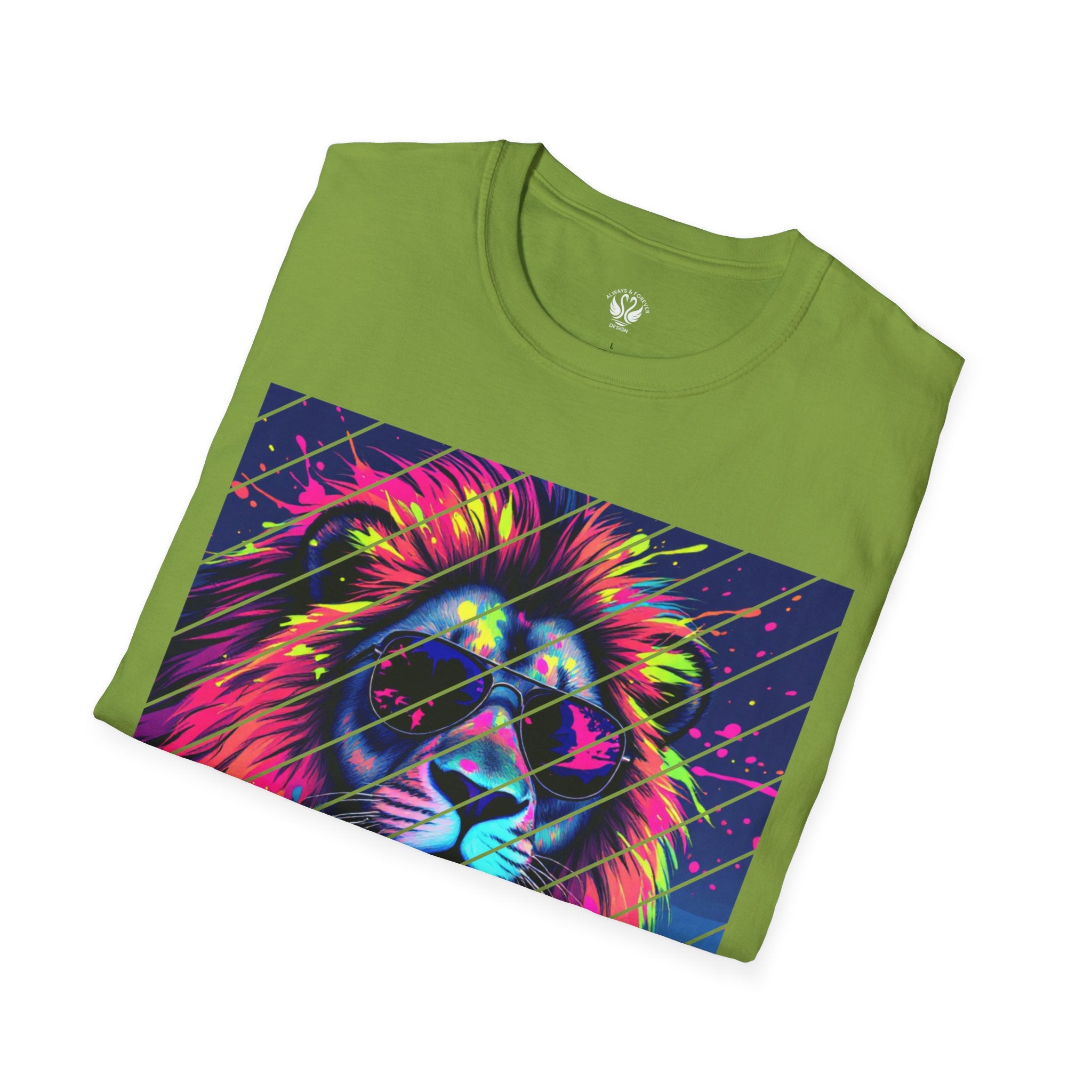 Vibrant Lion Graphic T-Shirt, Colorful Unisex Tee, Gift for Animal Lovers, Trendy Casual Wear, Perfect for Birthdays and Celebrations