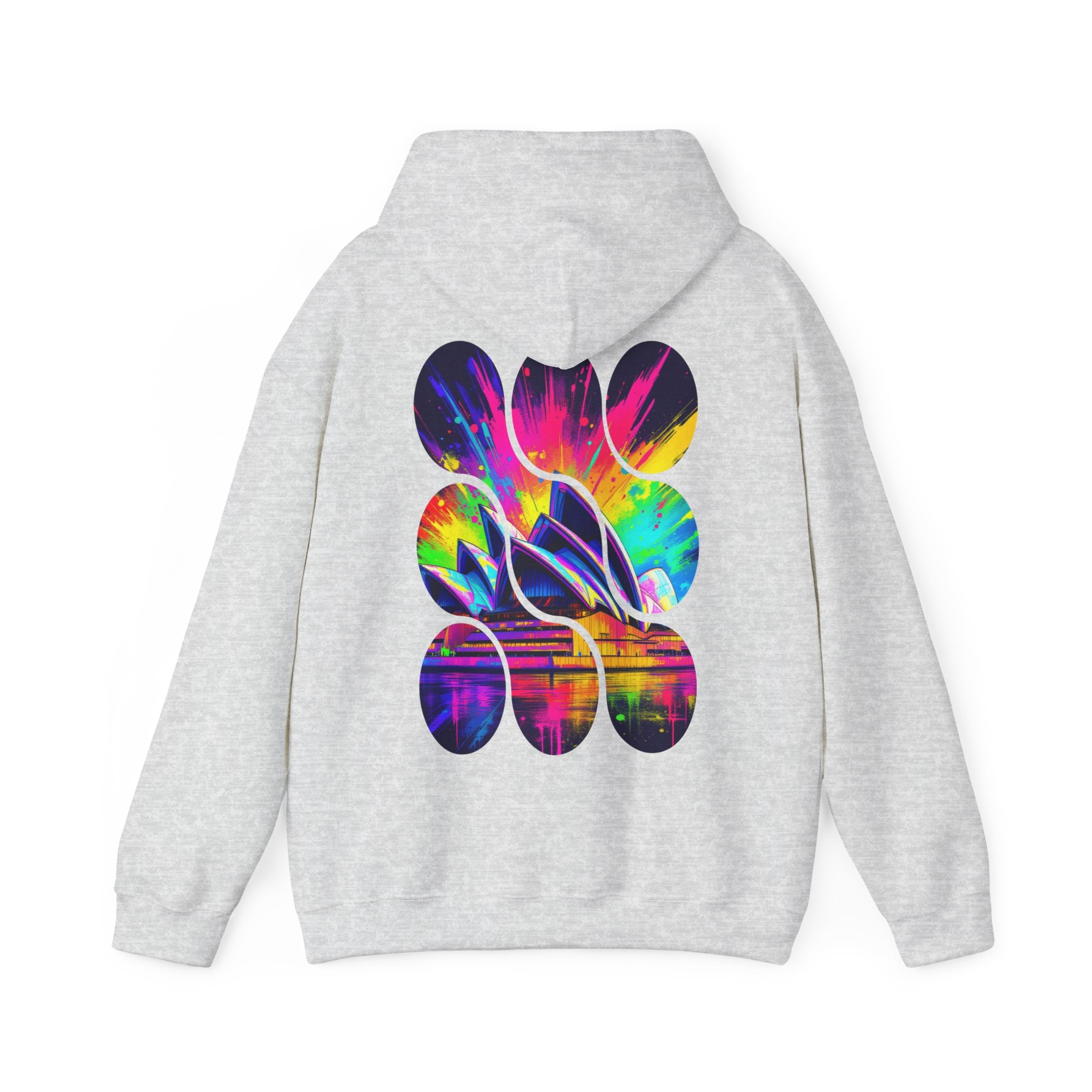 Colorful City View Abstract Hoodie with Eye-Catching Design, Perfect for Casual Wear, Art Lovers, Gift for Friends, Cozy Layering