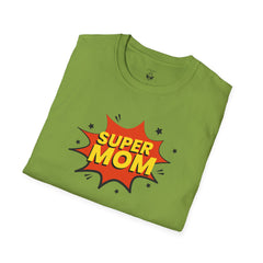 Super Mom Unisex Softstyle T-Shirt | Gift for Mother's Day, Funny Mom Tee, Birthday Present for Mom, Family Apparel, Casual Wear