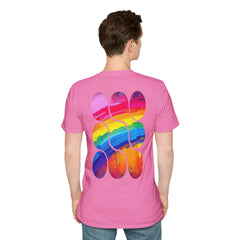 Vibrant Rainbow Softstyle T-Shirt, Unisex Pride Tee, LGBTQ+ Apparel, Colorful Casual Wear, Summer Festival Shirt
