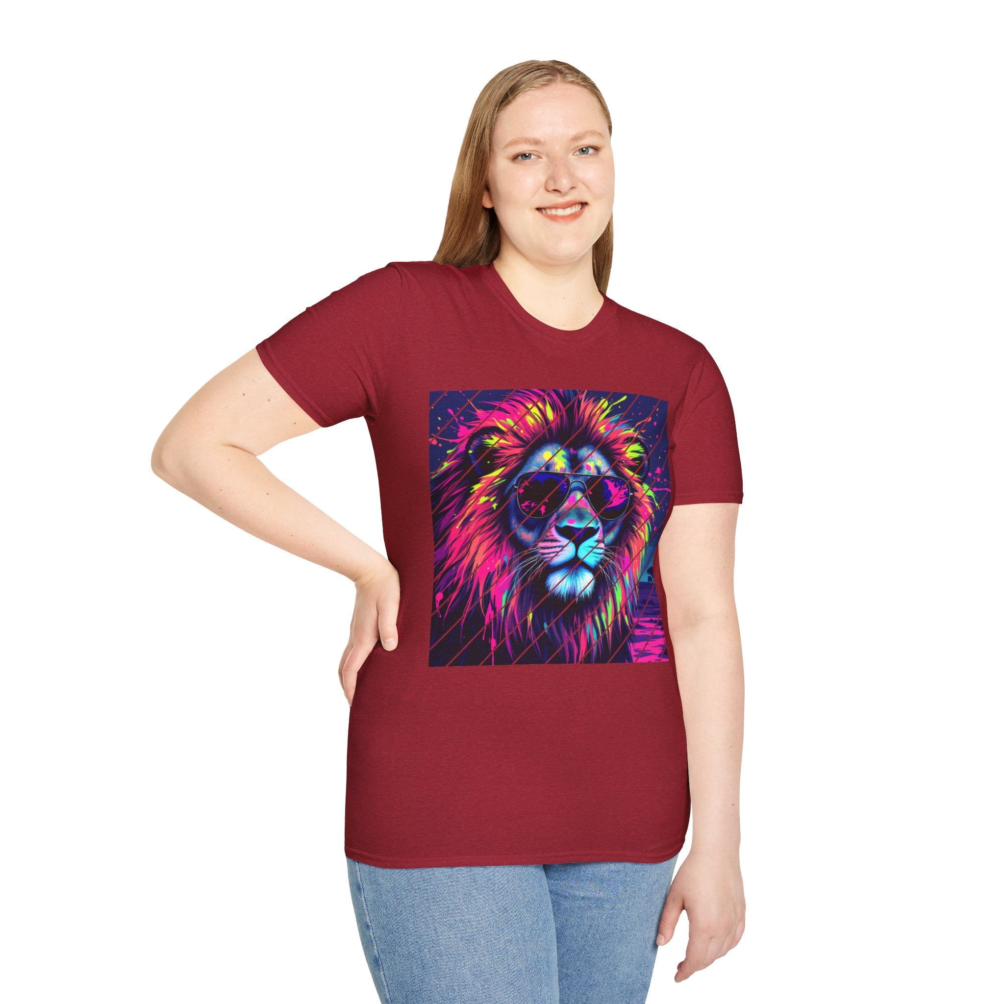 Vibrant Lion Graphic T-Shirt, Colorful Unisex Tee, Gift for Animal Lovers, Trendy Casual Wear, Perfect for Birthdays and Celebrations