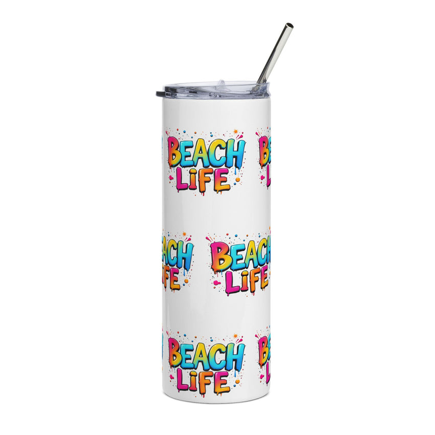 Beach Life Stainless Steel Tumbler - 20oz Travel Mug