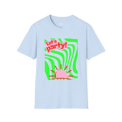 Let's Party Unisex Softstyle T-Shirt, Vibrant Summer Tee, Fun Graphic Shirt, Casual Wear, Birthday Gift, Festival Fashion