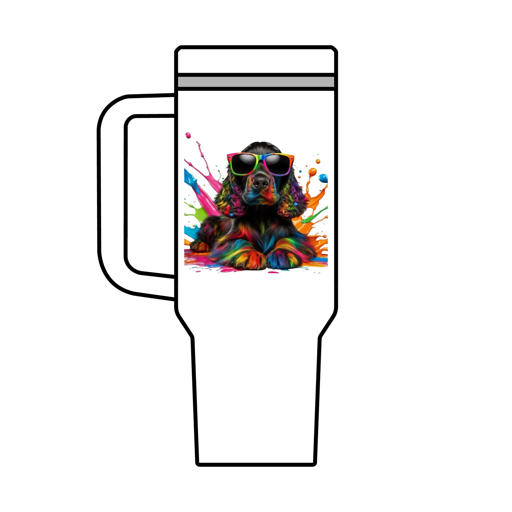 Colorful Dog Maxi Cup - 40oz Insulated Tumbler with Fun Design