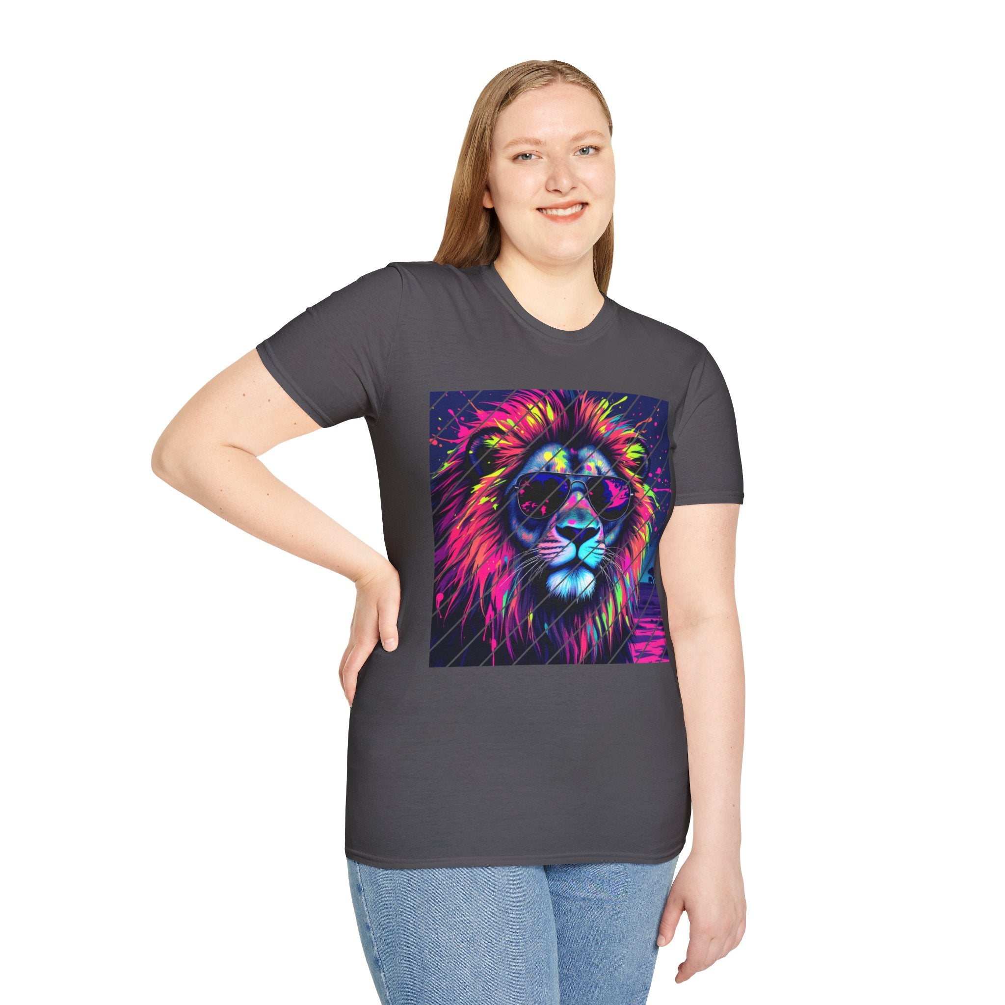 Vibrant Lion Graphic T-Shirt, Colorful Unisex Tee, Gift for Animal Lovers, Trendy Casual Wear, Perfect for Birthdays and Celebrations